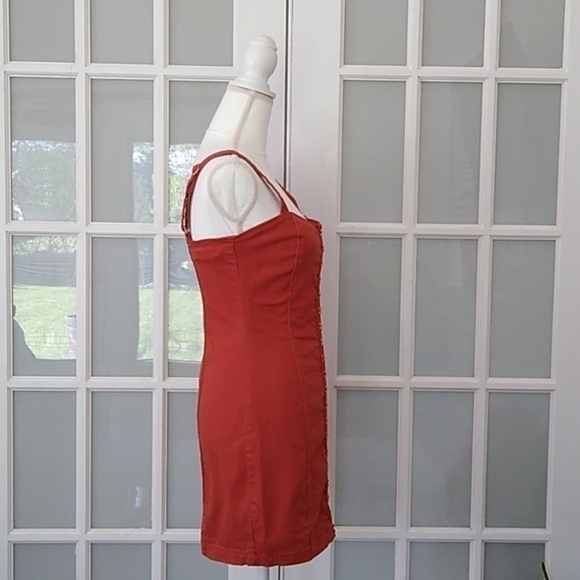 Forever 21 Denim Overall Mini Dress in Rust Size - M - Picture 4 of 15